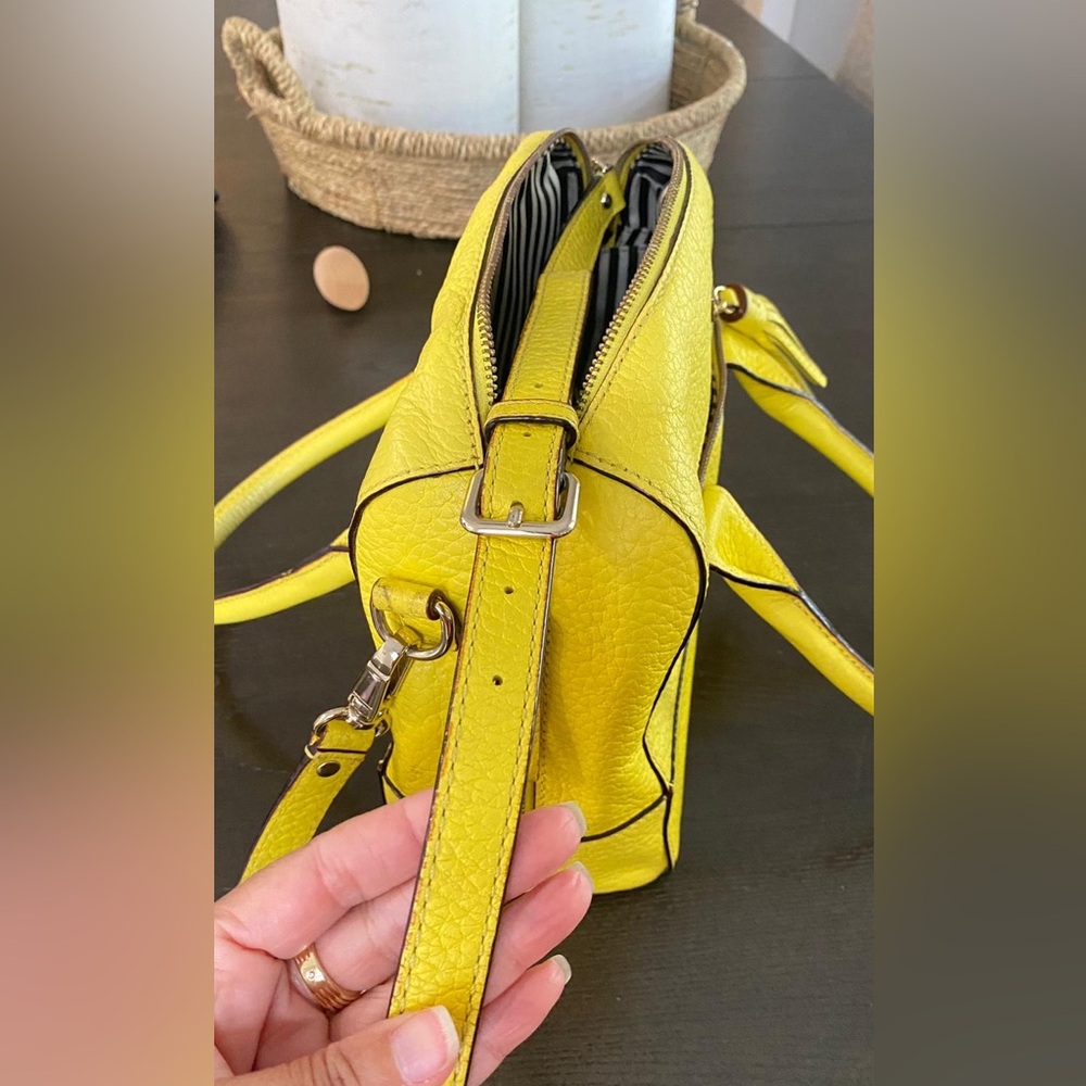 Kate Spade Yellow Womens Satchel Leather Purse Handbag - Picture 4 of 9
